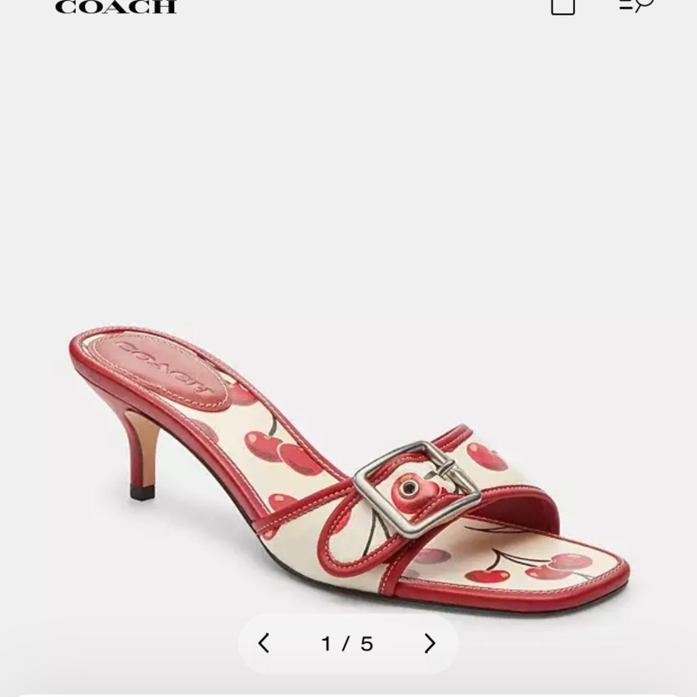 Coach Margot sandals cherry print